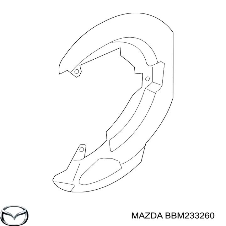 BBM233260 Mazda proteção do freio de disco dianteiro direito