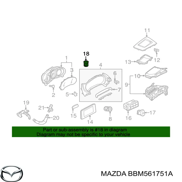 Датчик освещения на Mazda 3 BM, BN