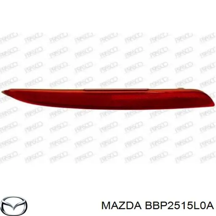 Катафот (отражатель) заднего бампера правый Mazda BBP2515L0A