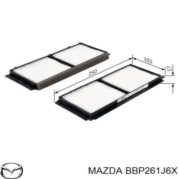 Фильтр воздушный отопителя Mazda BBP261J6X цена, от 7.56 USD