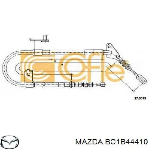 Трос стояночного тормоза задний правый Mazda BC1B44410 цена, от 29.60 USD