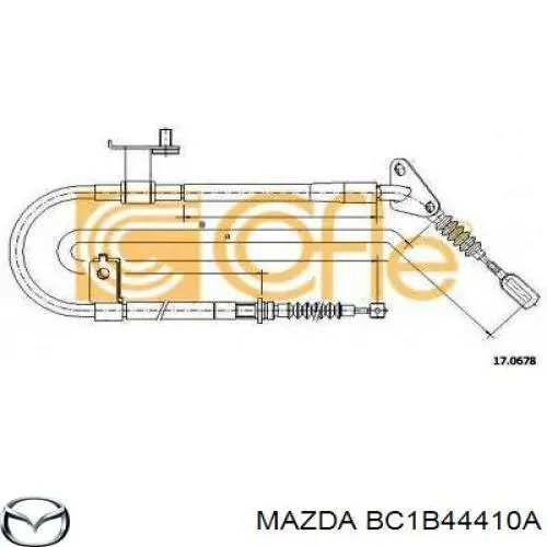 Купить BC1B44410A Mazda Задний правый трос ручника
