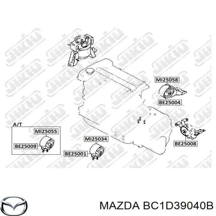 Задняя опора двигателя Mazda BC1D39040B цена, от 9.88 USD