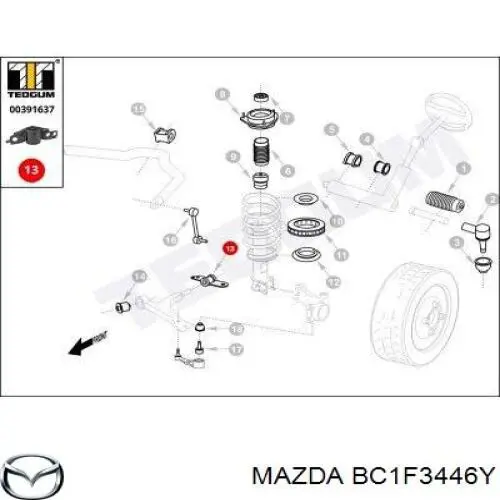 Сайлентблок передней подвески Kautek MZBS010 цена, от 13.85 USD