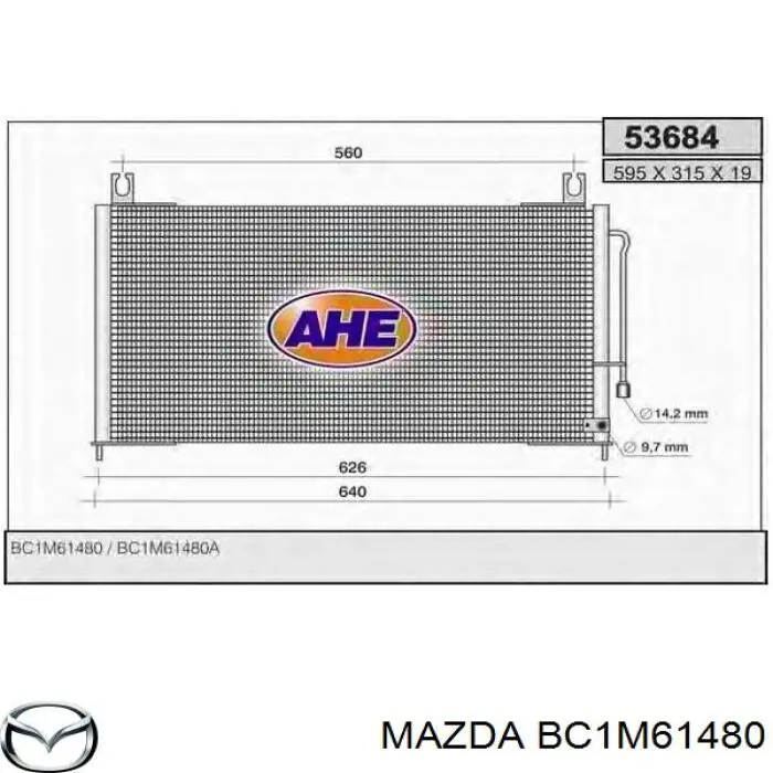 Конденсатор кондиционера Mazda BC1M61480 цена, от 597.13 USD