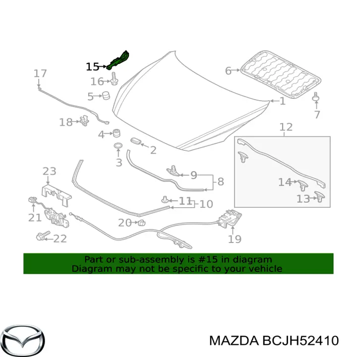 Петля капота правая на Mazda 3 BP