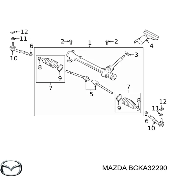 BCKA32290 Mazda Наружный наконечник рулевой тяги