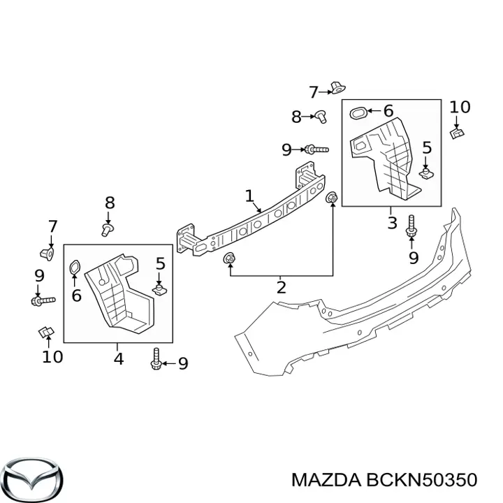BCKN50350 Mazda Брызговик задний левый