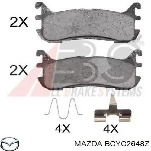 Задние тормозные колодки BCYC2648Z Mazda