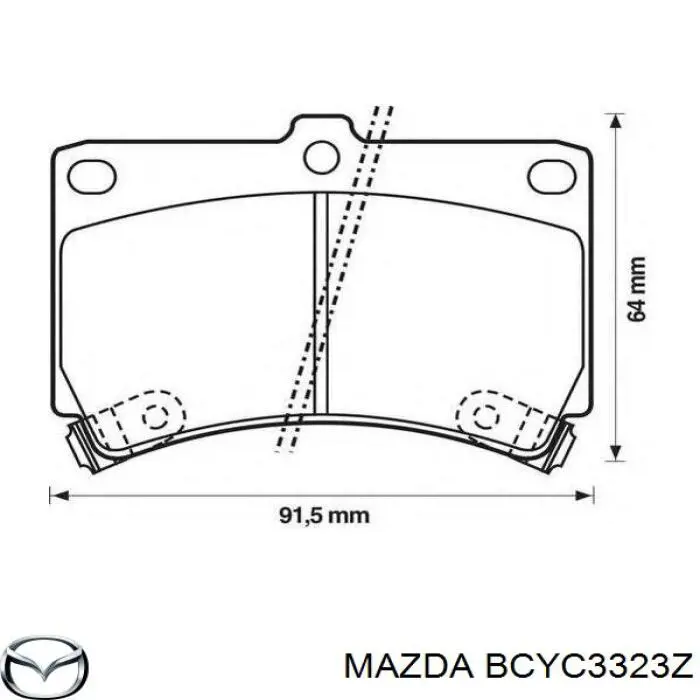 Колодки Mazda BCYC3323Z цена, от 13.07 USD