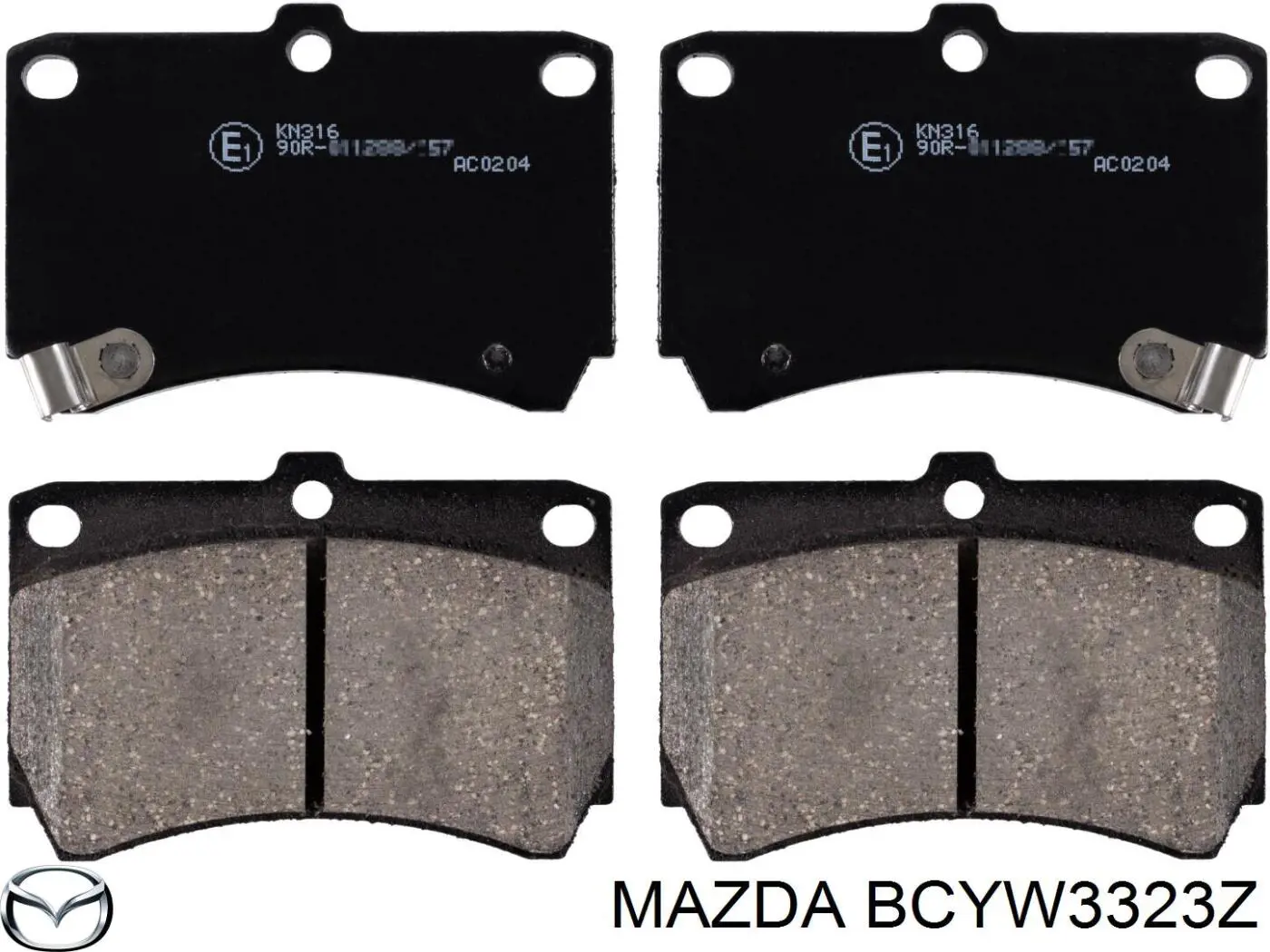 Передние тормозные колодки BCYW3323Z Mazda