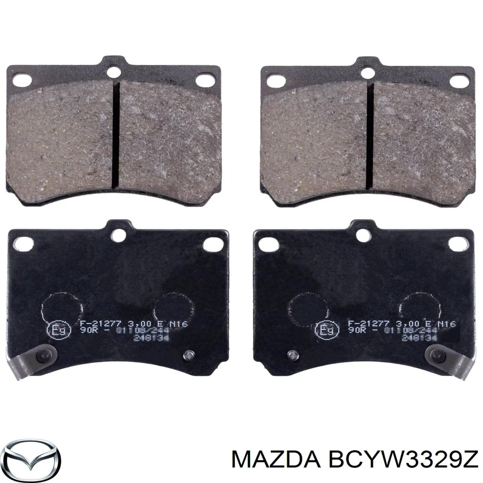 Передние тормозные колодки BCYW3329Z Mazda