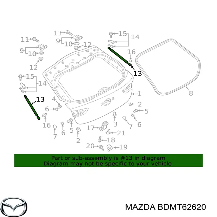 Амортизатор задней двери Mazda BDMT62620 цена, от 31.67 USD