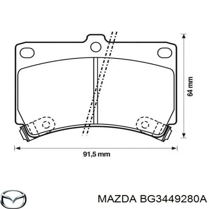 Колодки Mazda BG3449280A цена, от 16.68 USD