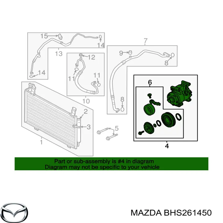Муфта (магнитная катушка) компрессора кондиционера MAZDA BHS261450