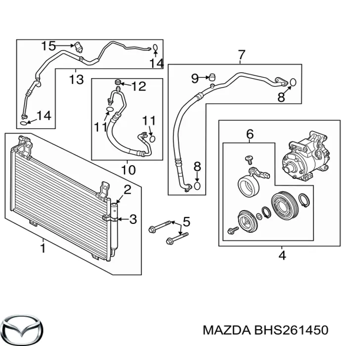 BHS261450 Mazda Компрессор хладагента