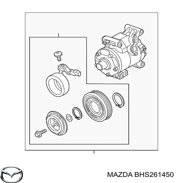Компрессор системы кондиционирования Mazda BHS261450 цена, от 141.08 USD