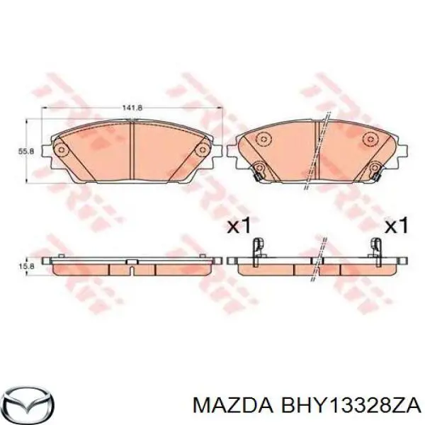 BHY13328ZA Mazda колодки тормозные передние дисковые