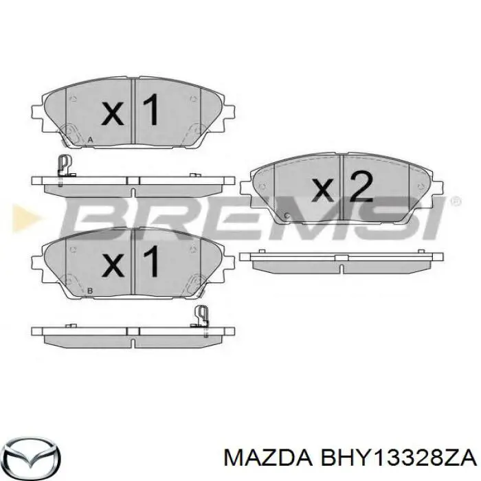 Передние тормозные колодки BHY13328ZA Mazda
