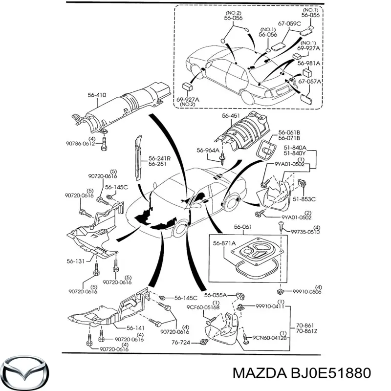 Брызговик задний левый на Mazda 323 S VI 