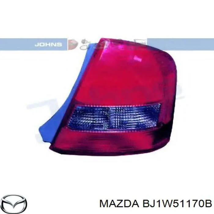 BJ1W51170B Mazda vidro da luz traseira direita