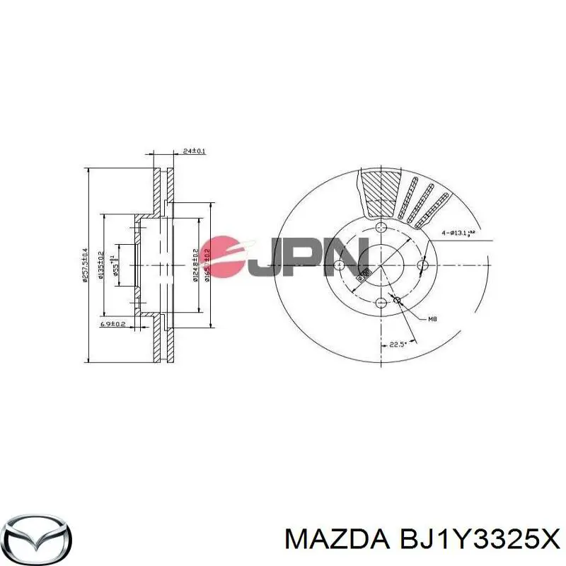 Передние тормозные диски BJ1Y3325X Mazda