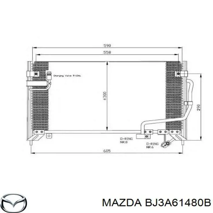 Конденсатор кондиционера Mazda BJ3A61480 цена, от 22.01 USD