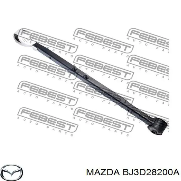 Compre BJ3D28200A Mazda Braço oscilante (tração) longitudinal inferior direito de suspensão traseira