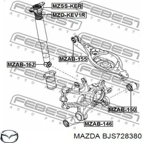Опора амортизатора заднего Mazda BJS728380