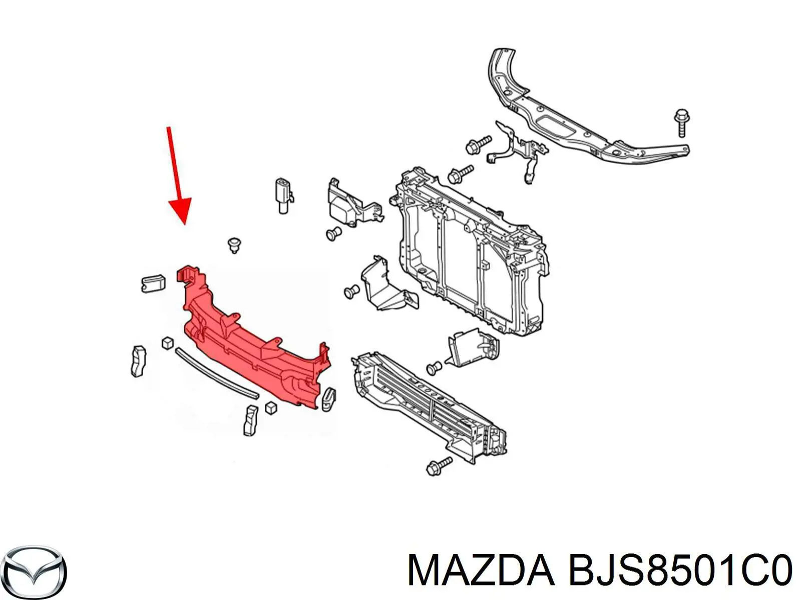 BJS8501C0 Mazda Воздуховоды системы охлаждения двигателя