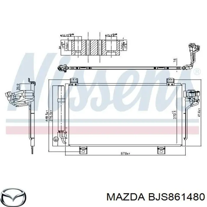 Конденсатор кондиционера Mazda BJS861480 цена, от 82.51 USD