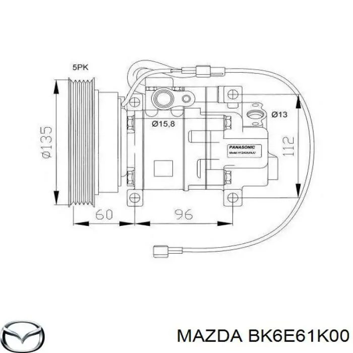 BK6E61K00 Mazda компрессор кондиционера