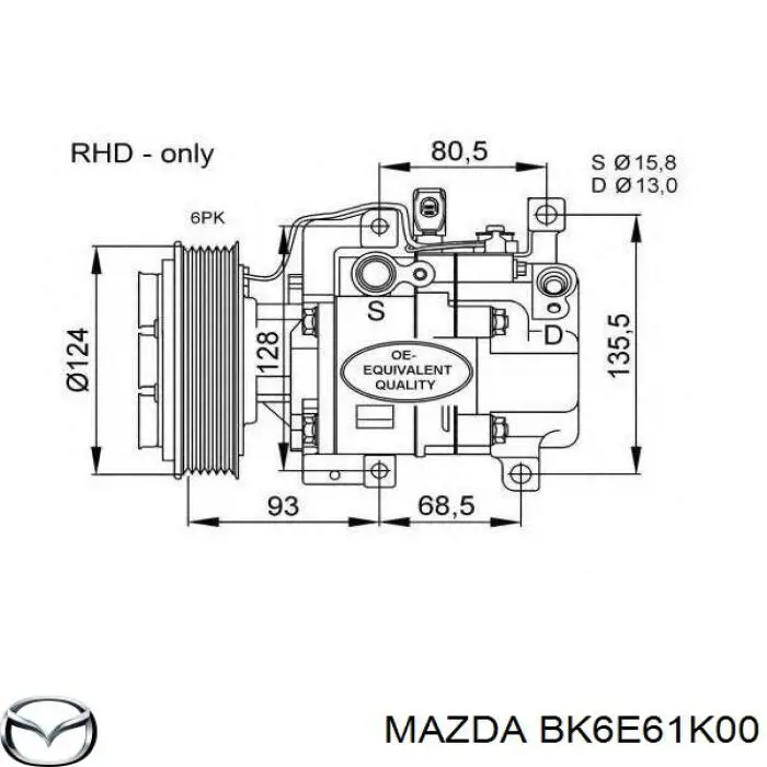 Купить BK6E61450 Mazda Компрессор климатической установки