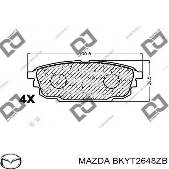 Задние тормозные колодки BKYT2648ZB Mazda
