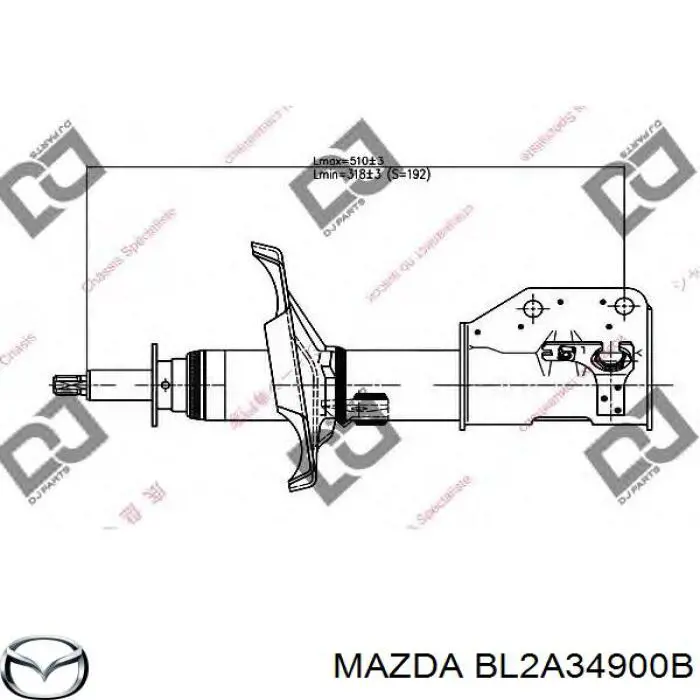 Амортизатор передний левый BL2A34900B Mazda