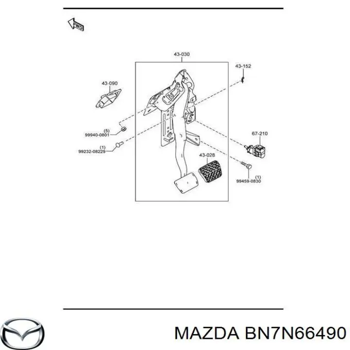 Датчик включення стопсигналу BN7N66490 Mazda