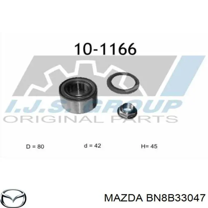 Комплект подшипника ступицы колеса Mazda BN8B33047 цена, от 19.90 USD