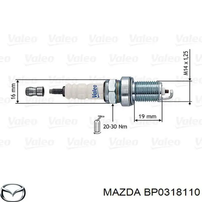 Свеча зажигания Mazda BP0318110 цена, от 3.75 USD