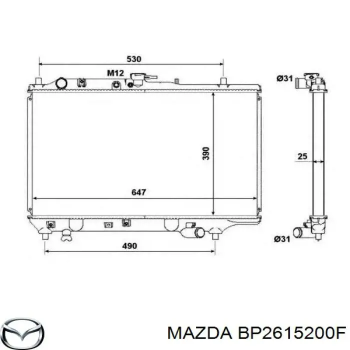 BP2615200F Mazda Радиатор основной
