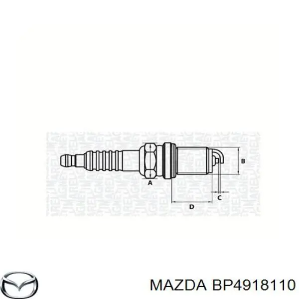 Bujía de encendido BP4918110 Mazda