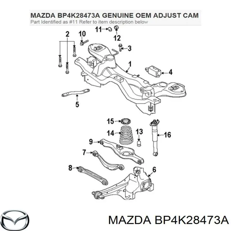 Шайба болта крепления заднего нижнего рычага, внутренняя Mazda BP4K28473A цена, от 1.95 USD