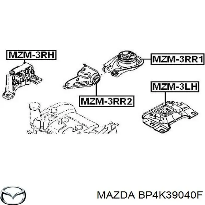 Подушка двигателя Mazda BP4K39040F