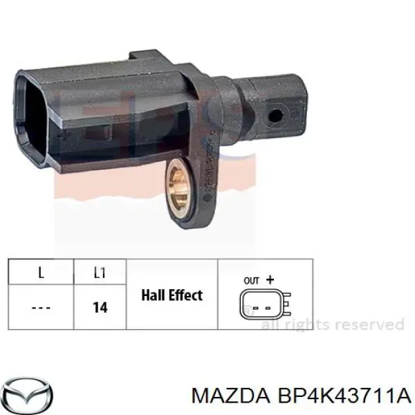 BP4K43711A Mazda датчик абс (abs задний)