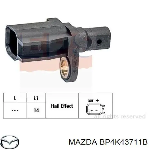 Купить BP4K43711B Mazda Датчик АБС задний