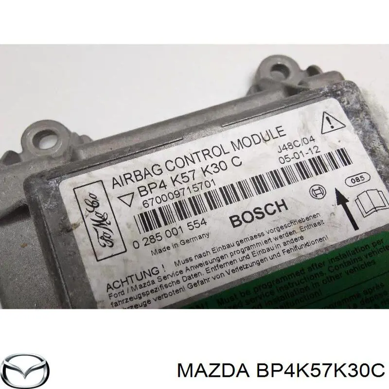 Модуль-процессор управления подушкой безопасности (ЭБУ AIRBAG) на Mazda 3 BK14