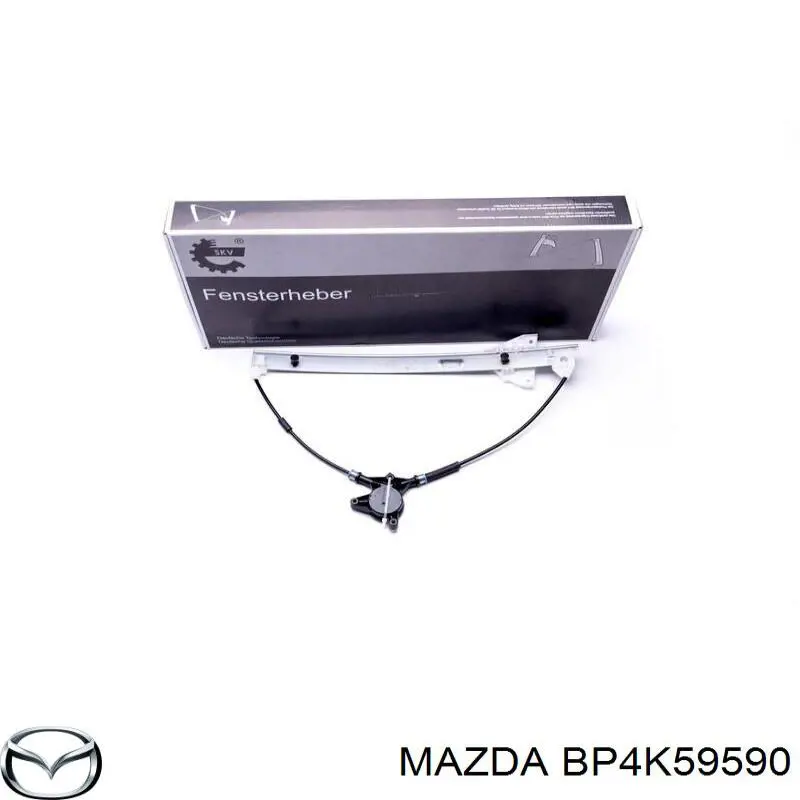 BP4K59590 Mazda mecanismo de acionamento de vidro da porta dianteira esquerda