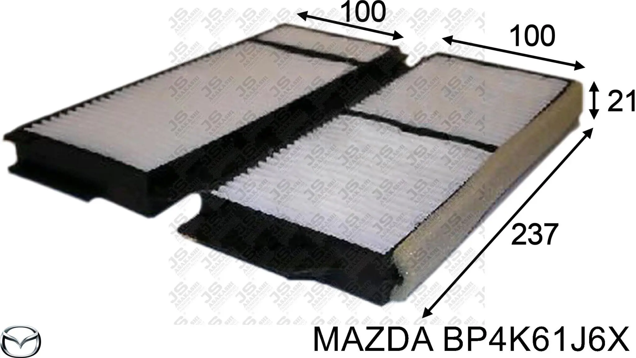 Фильтр воздушный отопителя Mazda BP4K61J6X цена, от 5.14 USD