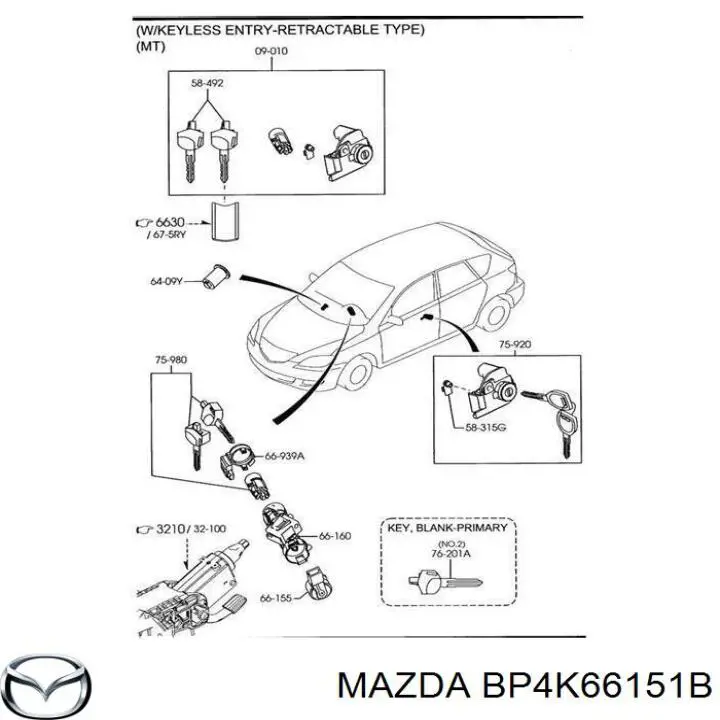 Grupo de contato de fecho de ignição para Mazda 5 (CR)