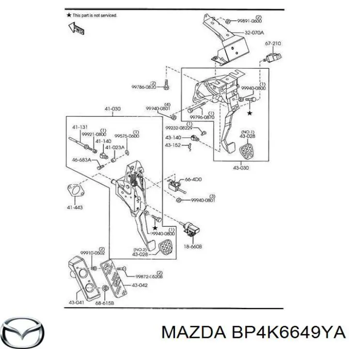 Датчик включення зчеплення BP4K6649YA Mazda