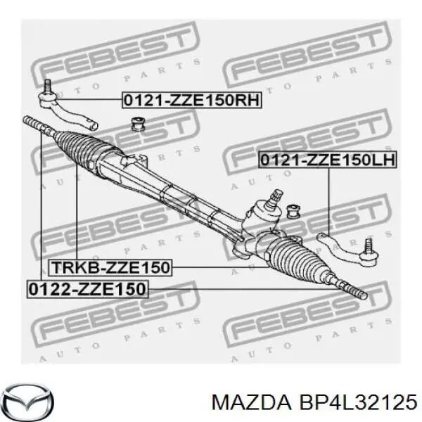 Пильник рульового механізму/рейки BP4L32125 Mazda